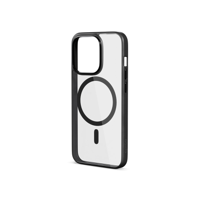 Kapak mbrojtës Epico Mag+ Hero për iPhone 15 Pro, TPU, MagSafe, transparent i zi