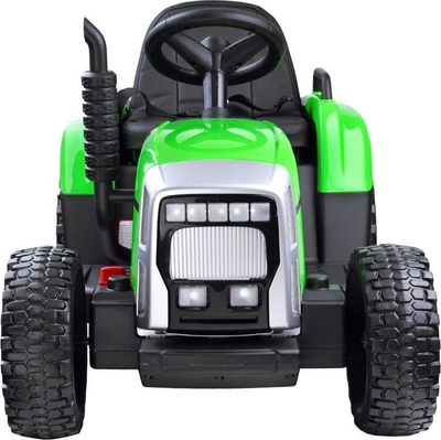 Traktor lodër me bateri Yokomisiad, me rimorkio, pilot 2.4 GHz, i gjelbër