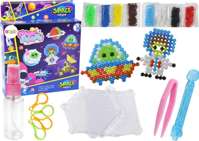Set lodrash me rruza uji Leantoys Magic Beads Space, DIY, shumëngjyrësh
