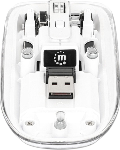 Maus wireless Manhattan Transparent, me karikim, RGB, i bardhë transparent
