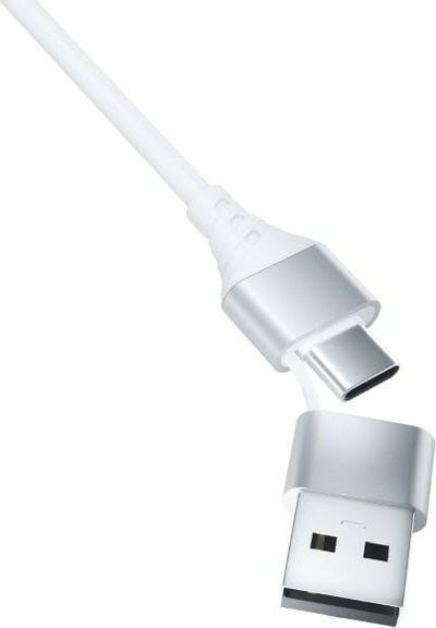 Kabllo USB 3MK Hyper Cable 3in1, USB A në USB C microUSB Lightning, 1.5 m, e bardhë