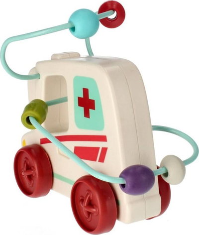 Lodër mësuese BamBam Vehicle Maze Ambulance, me tërheqje mbrapa, me shumë ngjyra