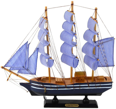 Model dekorativ anije me vela, druri, 33x31cm, e bardhë blu
