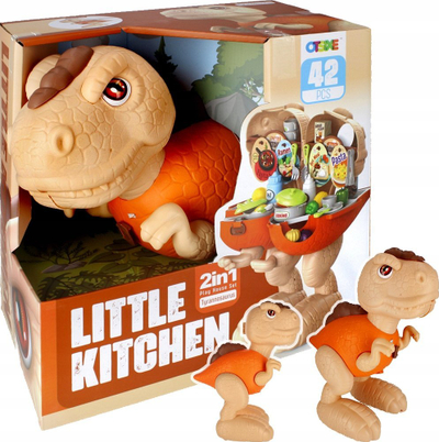 Lodër kuzhine MEGA CREATIVE Dino 2n1 523949, set 42 pjesë, portokalli