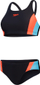 Bikini për femra Speedo Colourblock Splice 2.0, sportiv, i zi me të kuqe