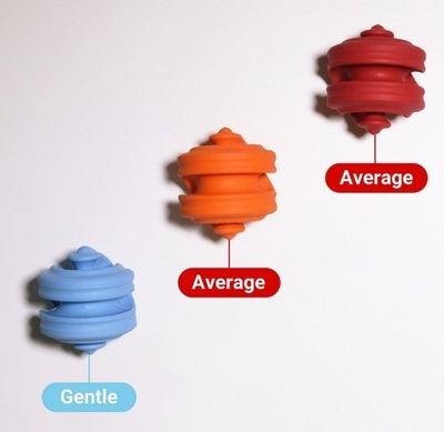 Lodër përtypëse për qen Chewtastic Gentle Geo Hex, prej gome natyrale, pastel blu