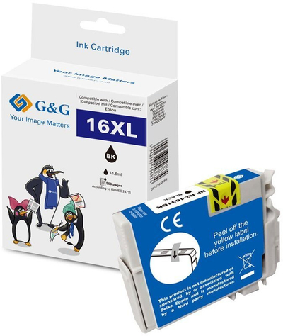 Кертриџ мастило G&amp;G XL за Epson 16XL T1631 C13T16314012, црна