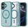 Kopertinë telefoni Tech-Protect Magmat MagSafe për iPhone 16, gjysmë transparente, ngjyrë teal mat