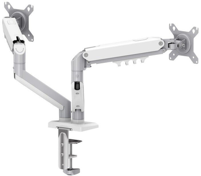 Mbajtëse monitori MarkAdler Flow 4.0, për dy monitorë 15"-32", VESA 75x75 100x100, gri e bardhë