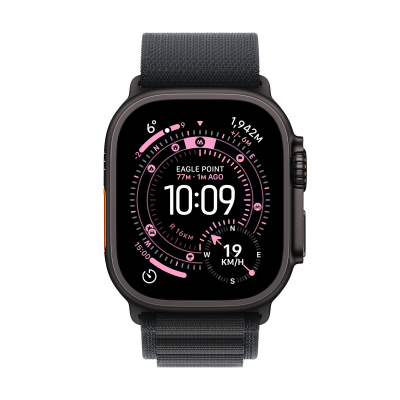 Apple Watch Ultra 3 Cellular 49mm Black Titanium Case with Black Alpine Loop, Medium
