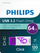 USB Philips Click, 64GB, USB 3.2, USB C, gri
