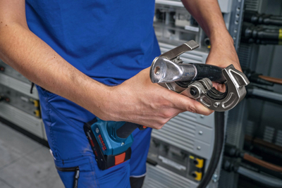 Место за стегање Bosch 2608001131, за цевкасти бакарни кабловски папучи, за хидраулични преси