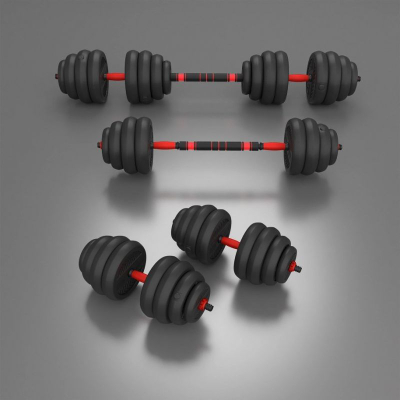 Set peshash HMS SGN140 6 në 1, 40kg, barbell, hantela, kettlebell, e zezë