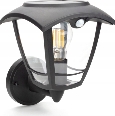 Lampë muri me diell LED V-TAC, 300lm, IP44, e zezë