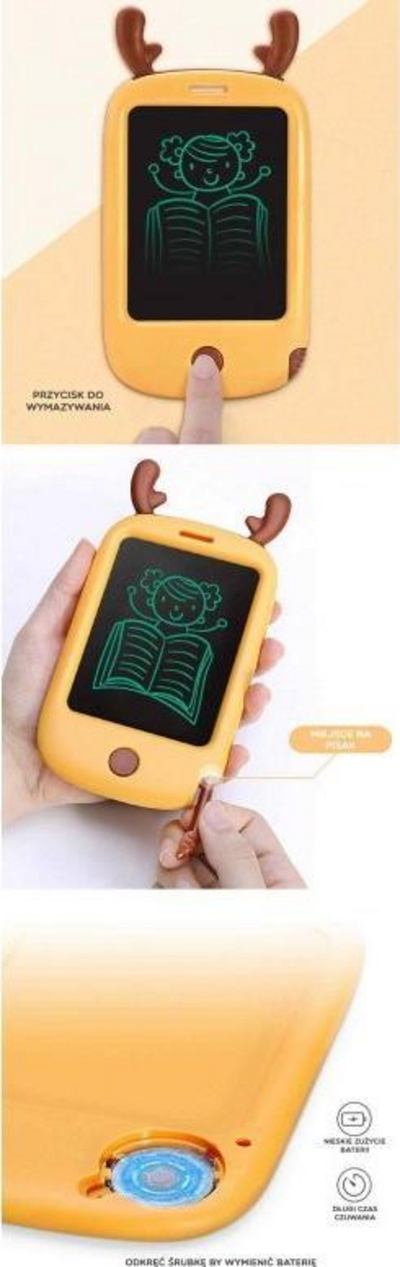 Tablet me stilolaps për vizatime për fëmijë WOOPIE, 4.4" (11.17 cm), i verdhë