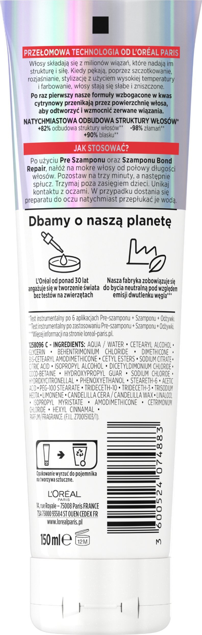 Balsam flokësh LOréal Paris Elseve Bond Repair, rigjenerues, 150 ml