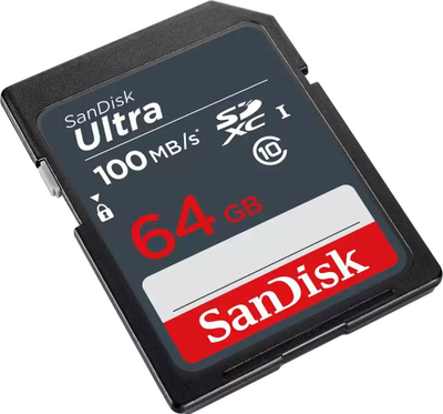 Kartë memorike SanDisk Ultra SDXC, 64GB, Class 10 UHS I U1, e zezë