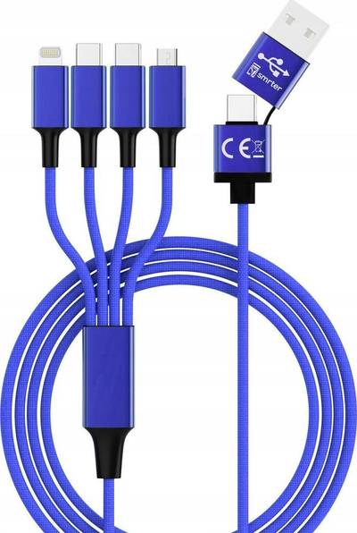 Kabllo USB Smrter Hydra Elite, 6 në 1, 1.2m, blu navy