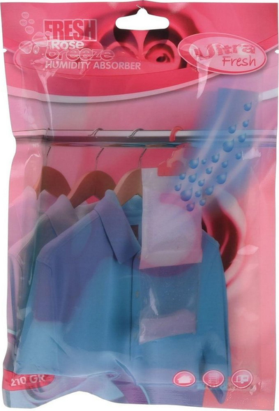 Tharës lagështie Ultra Fresh Rose Breeze, për rrobënore, 210 g, me erë trëndafili