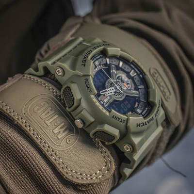 Orë sportive M-TAC Olive 50006001, mekanizëm analog, rrip silikoni, jeshile ulliri