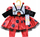 Set veshje për kukulla ZAPF CREATION Dolly Moda Ladybug, për kukulla 39-46cm, fustan dhe pantallona, shumëngjyrëshe