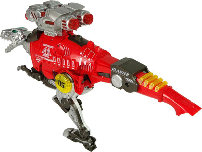 Lodër dinosauri armë me shigjeta Leantoys Dinobots Blaster, që shndërrohet 2 në 1, me shigjeta shkumë, e kuqe