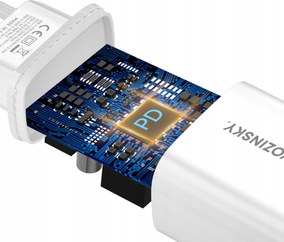 Karikues rrjeti Wozinsky WGW-CW, 20W, 2 porta USB-A USB-C, i bardhë