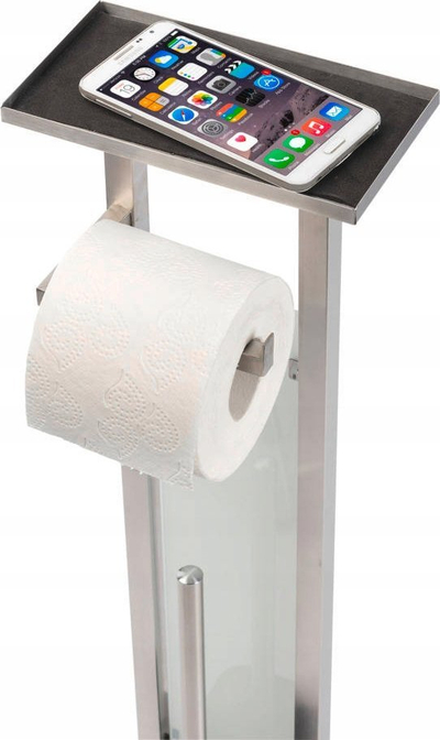 Set WC Wenko 23364100, çelik inox, me raft, argjendtë