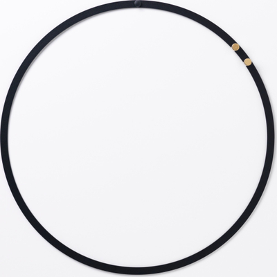Unazë dekorative NAGA Black Metal Ring Hoop Wreath, metal, 35 cm, e zezë