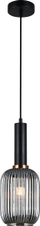 Висечки лустер Netlighting Modern, 1xE27 40W, стакло smoky, црн