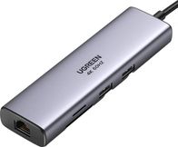 Hub USB C UGREEN 7 në 1, HDMI 4K, RJ45, gri metalik