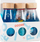 Set lodrash shqisore Petit Boum Serenity, 3 shishe, me temë deti, blu