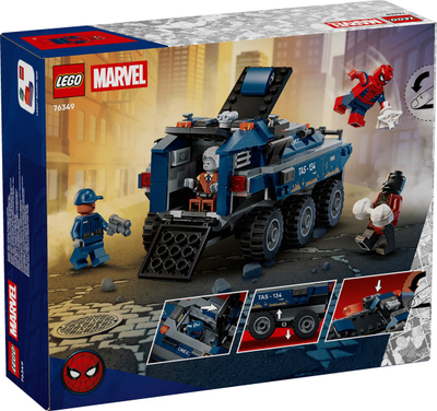 Set LEGO Marvel Spider Man Pursuit of the Prison Van 76349, me figura, shumëngjyrësh