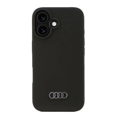 Kapak Audi Silicone Hardcase për iPhone 16 6.1", silikon, i zi