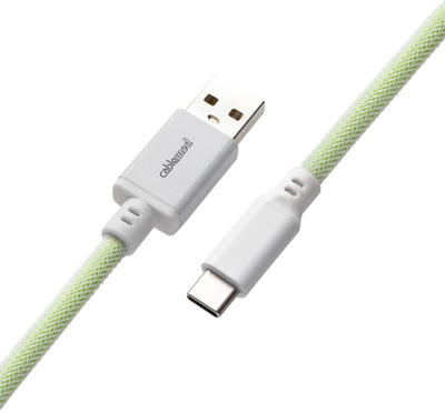 Kabllo spirale CableMod Pro, USB-C/USB-A, 1.5m, jeshile e çelët
