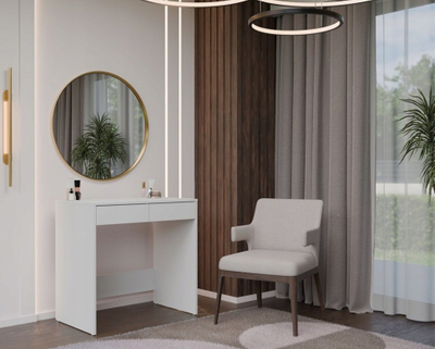 Tavolinë pune Topeshop Marina 2S, 81 x 50 cm, 2 sirtarë, e bardhë