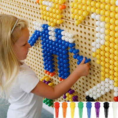 Set kunjash MASTERKIDZ Colorful Pegs, 512 copë, 8 ngjyra, shumëngjyrësh
