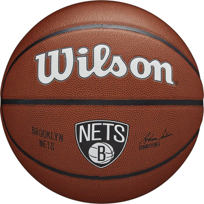 Top basketbolli Wilson Team Alliance Brooklyn Nets WTB3100XBBRO, madhësia 7, lëkurë kompozite, kafe