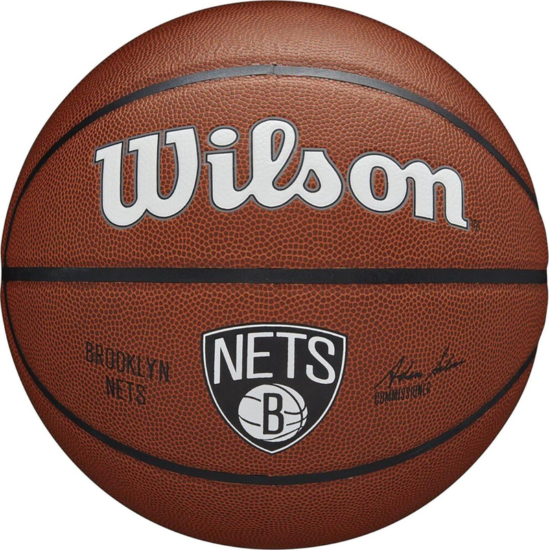 Top basketbolli Wilson Team Alliance Brooklyn Nets WTB3100XBBRO, madhësia 7, lëkurë kompozite, kafe
