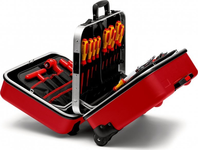 Set veglash të izoluara Knipex Big Twin Move Red, 43 pjesë, valixhe ABS, i kuq