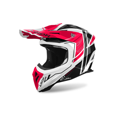 Helmetë motocross Airoh Aviator Ace 2 Engine, kompozit karboni, madhësia L, e bardhë e zezë e kuqe
