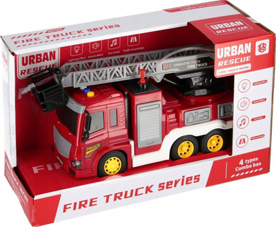 Lodër kamion zjarrfikës Mega Creative Fire Brigade 2819-36A, me drita, zhurma edhe efekt uji, e kuqe