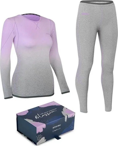 Të brendshme termoaktive për femra Spokey Flora VT W, set bluzë dhe pantallona, i frymëmarrshëm, e zezë