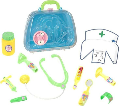 Set doktori për fëmijë Peppa Pig Nurse, me valixhe, shumë aksesorë, shumëngjyrësh