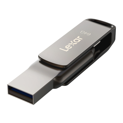 USB Lexar JumpDrive Dual Drive D400, 64GB, USB 3.2 Type A Type C, argjendtë
