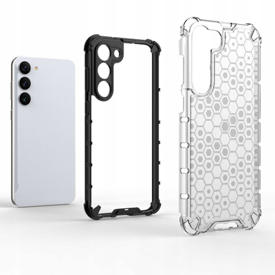 Futrollë telefoni Hurtel Honeycomb për Samsung Galaxy S23+, hibride e fortë, e zezë