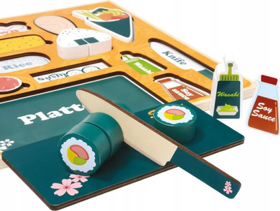 Puzzle druri Bino Sushi Bar 3D, 29.5 x 29.5 cm, shumëngjyrësh