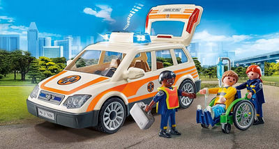 Set figurash Playmobil City Life 71037 Emergency Car, makinë emergjence, për kalamaj, shumëngjyrësh