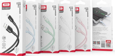Кабел за полнење XO NB212 за ајфон, USB лајтнинг, 1m, 2.1A, црн