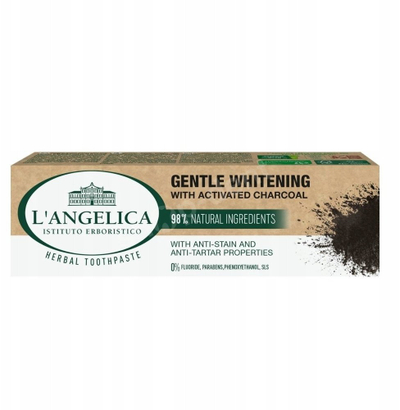 Pastë dhëmbësh L’Angelica Gentle Whitening, me qymyr të aktivizum, 75 ml